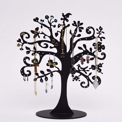 Transparente Acrylschmuck-Anzeigen-kundenspezifische schwarze Acrylbaum-Anzeige für Jewely