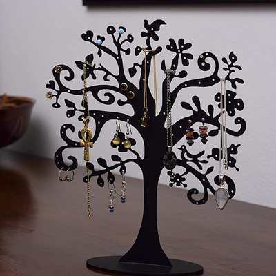Transparente Acrylschmuck-Anzeigen-kundenspezifische schwarze Acrylbaum-Anzeige für Jewely