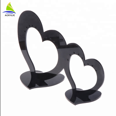 Kleinacrylschmuck-Anzeigen-elegante doppelte Herz-Ohrring-Anzeigen-Tabelle