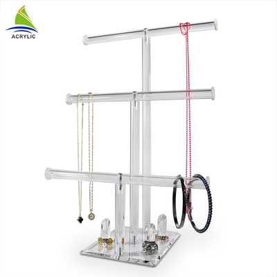 Neuer kundenspezifischer klarer Acrylarmband-/Halsketten-Schmuck-Präsentationsständer