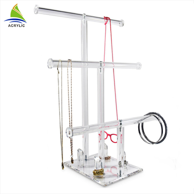 Neuer kundenspezifischer klarer Acrylarmband-/Halsketten-Schmuck-Präsentationsständer