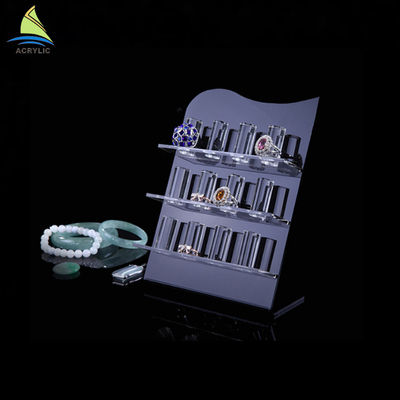 Stand-Schmuck-Schaukasten-Ring-Anzeigen-Acryl des 3 Schicht-freien Raumes
