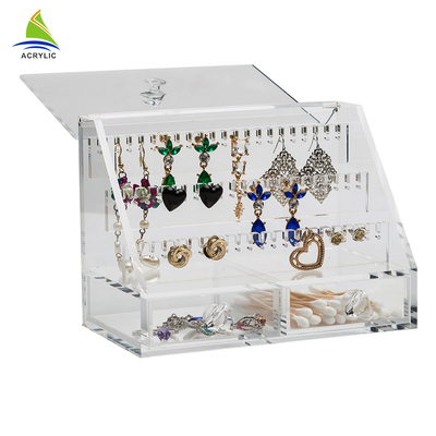 Klares Acrylschmuck-Schaukarton-elegantes befestigt mit Fächer kundengebundener Größe