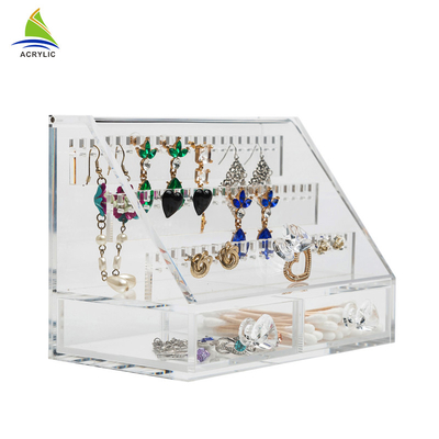 Klares Acrylschmuck-Schaukarton-elegantes befestigt mit Fächer kundengebundener Größe