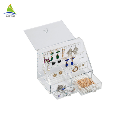 Klares Acrylschmuck-Schaukarton-elegantes befestigt mit Fächer kundengebundener Größe