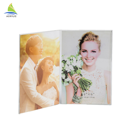 Frameless Acryl Büro-stehen das Acrylfoto-Rahmen-Quadrat oben Rahmen