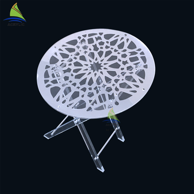 Runde Acrylcouchtisch-kundenspezifische Mundform-klarer Falten-Acryl-Picknicktisch