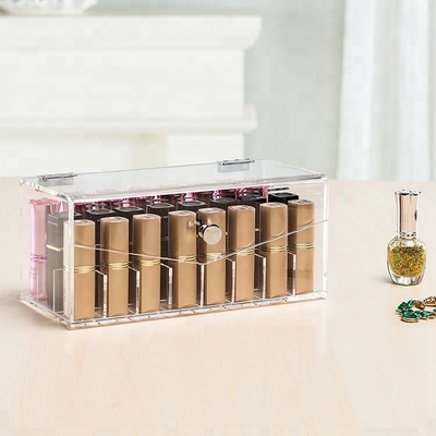 Transparentes Acrylmake-uplippenstift-Einkommen bilden Organisator