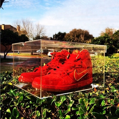 Fördernder großer AcrylturnschuhSchaukarton für Nike-Acrylturnschuh-Einkommen
