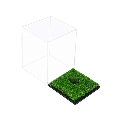 Moderne quadratische kleine Acrylgolfball-Schaukarton-hohe Härte-Flachheit