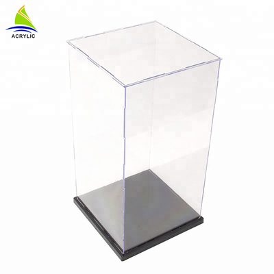 Hochglanz-quadratischer Acrylschaukarton-Luxus-oberster dekorativer kundengebundener klarer Gegenkasten