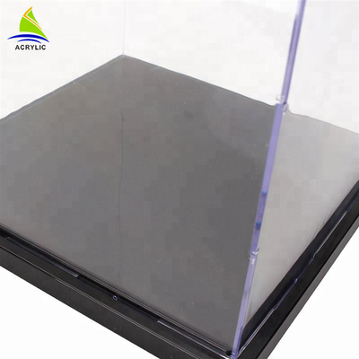 Hochglanz-quadratischer Acrylschaukarton-Luxus-oberster dekorativer kundengebundener klarer Gegenkasten