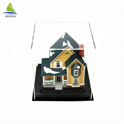 Kundengebundenes Acrylschaukarton-einzelnes Musterhaus-Würfel-Siebdruck-Drucken