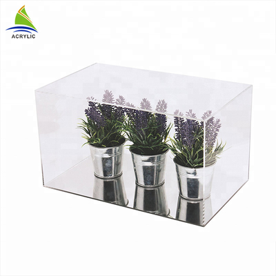 Quadratische moderne Acrylschaukasten-Anzeige Acrylhouseplant-Kasten-Flachheit