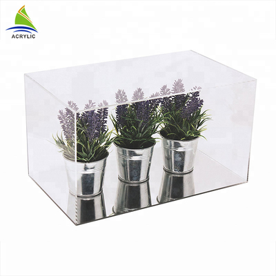 Quadratische moderne Acrylschaukasten-Anzeige Acrylhouseplant-Kasten-Flachheit