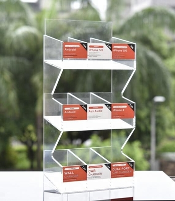 Acrylhandy-zusätzlicher Ausstellungsstand für das Usb-Kabel-Kristallpolnisch