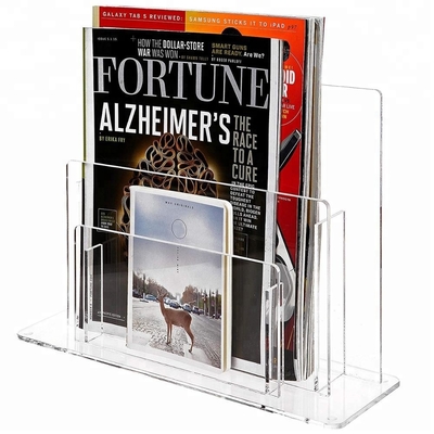 Eleganter Acrylbroschüren-Stand-klares Acrylzeitschriften-Präsentationsständer-übersichtliches Design
