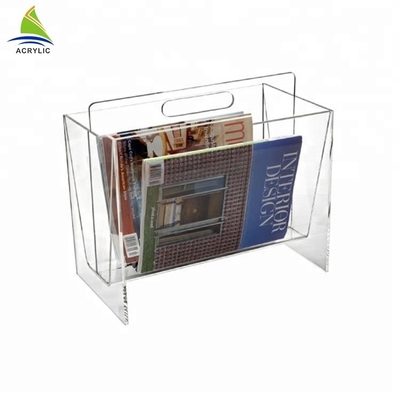 Kundengebundenes Acrylpostkarten-Halter-Acrylzeitschriften-Zeitungs-Gestell umweltfreundlich