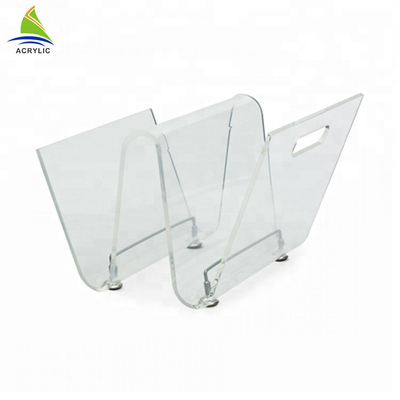 Kundengebundenes Acrylpostkarten-Halter-Acrylzeitschriften-Zeitungs-Gestell umweltfreundlich