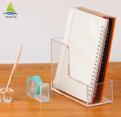 klare Acrylbroschüren-Halter-Broschüre steckt Zeitschriften-und Buch-Regale ein