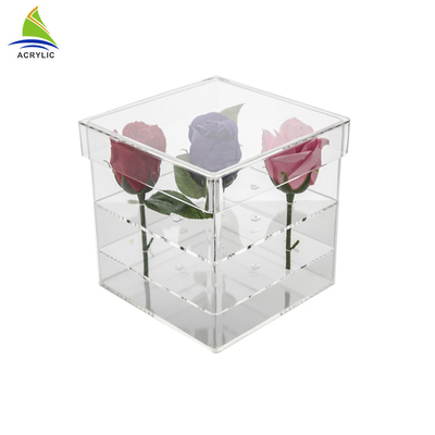 Fertigen Sie Acrylquadrat-Acrylblumen-Kasten des Magazin-Anzeigen-freien Raumes kundenspezifisch an