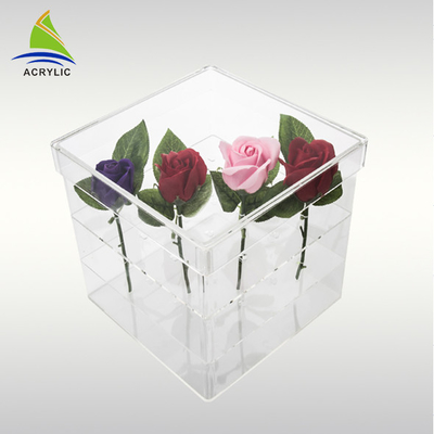 Fertigen Sie Acrylquadrat-Acrylblumen-Kasten des Magazin-Anzeigen-freien Raumes kundenspezifisch an