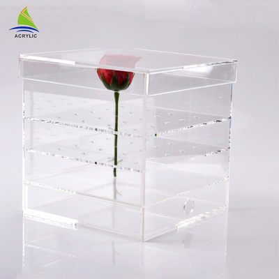 Fertigen Sie Acrylquadrat-Acrylblumen-Kasten des Magazin-Anzeigen-freien Raumes kundenspezifisch an