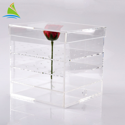 Plexiglas-klare Acrylmagazin-Acrylblumen-kundenspezifischer Verpackenkasten für konserviert 25 Rosen