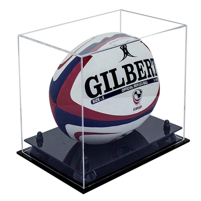 Kundengebundener Acrylrugbyball-Schaukarton/klare Acrylkasten-Einkommen