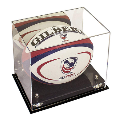 Kundengebundener Acrylrugbyball-Schaukarton/klare Acrylkasten-Einkommen