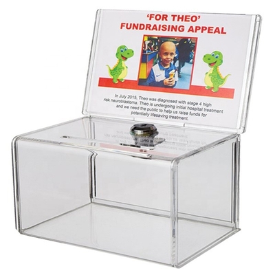 Kleines Acryl beschaffen Schaukartons mit Verschluss-/Plexiglas-Spenden-Kasten Mittel