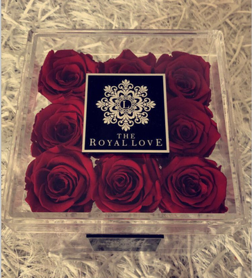 Wasserdichter quadratischer Verpackengeschenk-Luxusacrylblumen-Kasten mit Laser-Logo