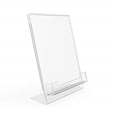 5&quot; X 7&quot; Lucite-Plexiglas-Acryl schräg gelegener Einsatz-Zeichen-Halter mit Visitenkarte-Tasche
