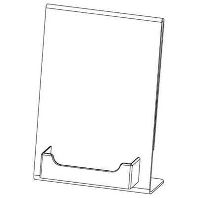 5&quot; X 7&quot; Lucite-Plexiglas-Acryl schräg gelegener Einsatz-Zeichen-Halter mit Visitenkarte-Tasche