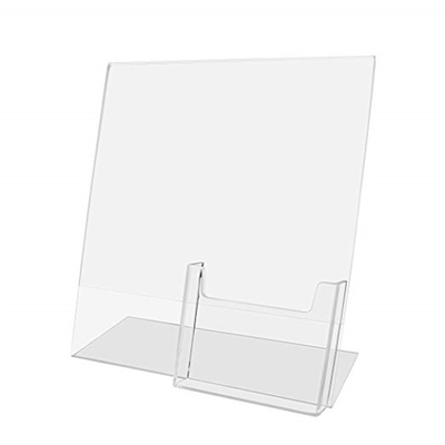Acryl-Schräge zurück fügen Countertop Zeichen-Halter 8,5 x 11 Zoll mit Broschüren-Tasche ein