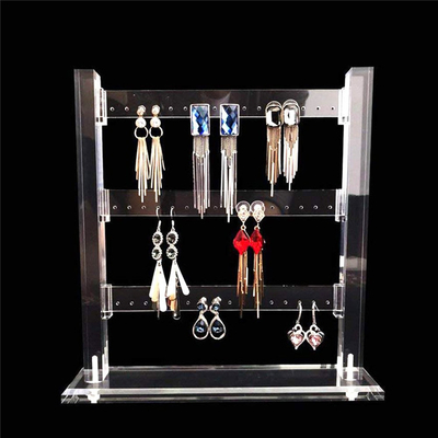 Klare Reihen-Schmuck-Organisator-Halter-Ohrring-Ausstellungsstände des Acryl-3
