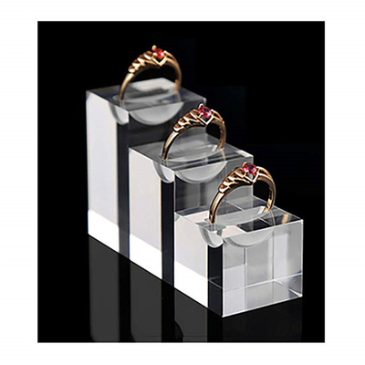 Dauerhafte Acrylschmuck-Anzeige, modernes Klarglas-einzigartiger Ring-Halter