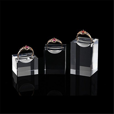 Dauerhafte Acrylschmuck-Anzeige, modernes Klarglas-einzigartiger Ring-Halter